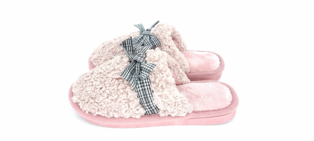 Slippers with bow pink