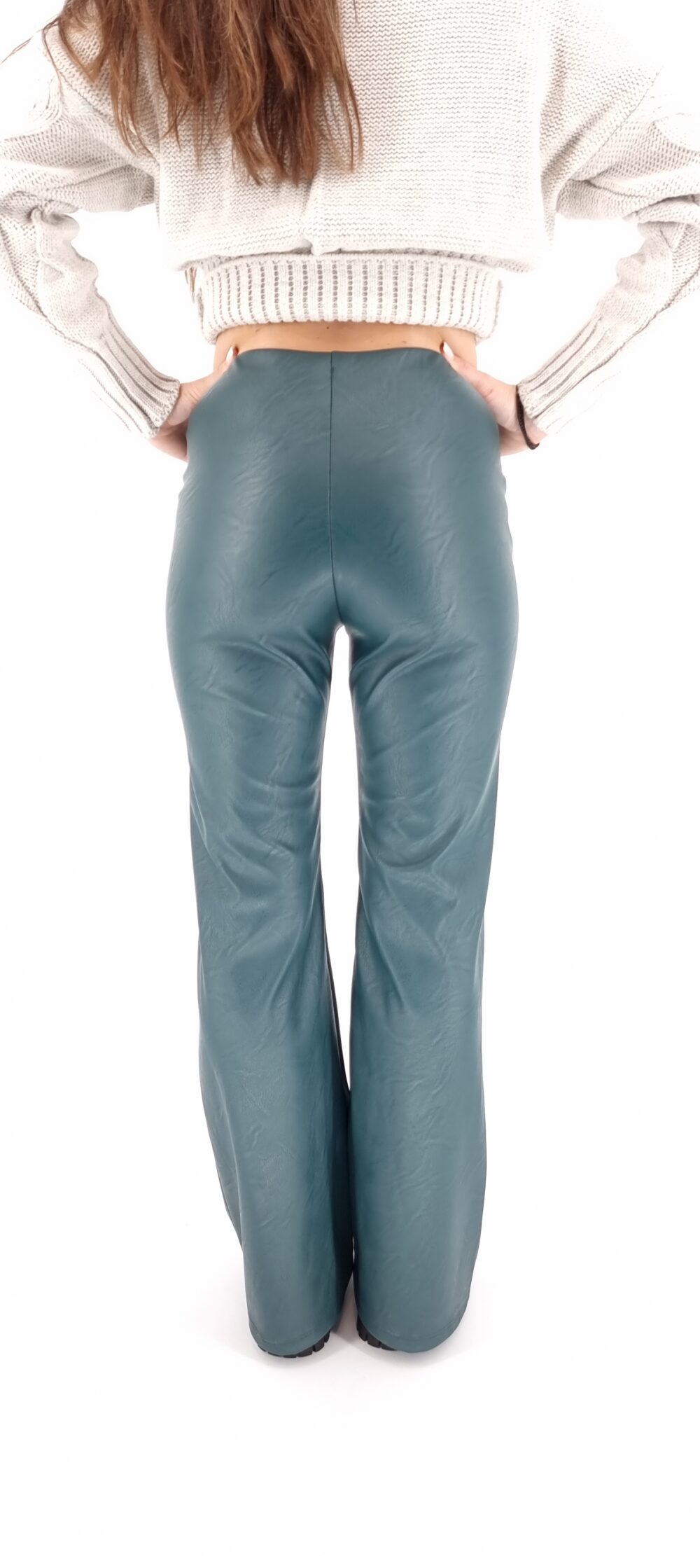 Green bell-bottom pants