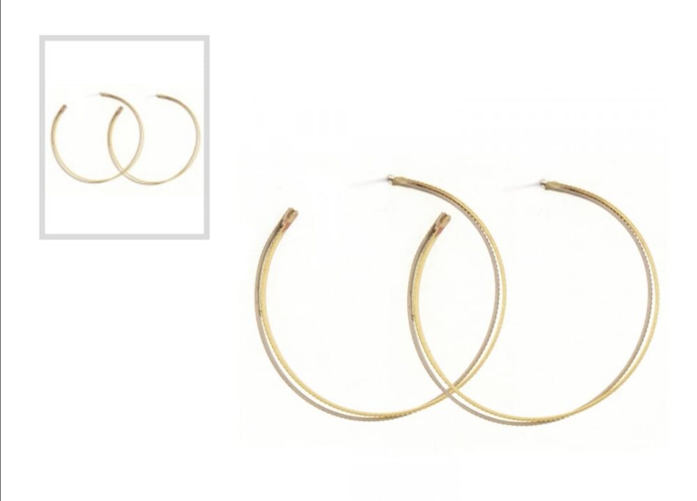Handmade studded round double embossed earrings