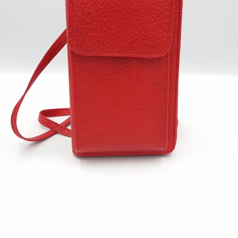 Τσαντάκι πορτοφόλι με θήκες χιαστί κόκκινο