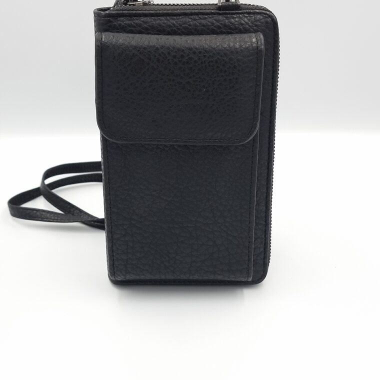 Τσαντάκι πορτοφόλι με θήκες χιαστί μαύρο