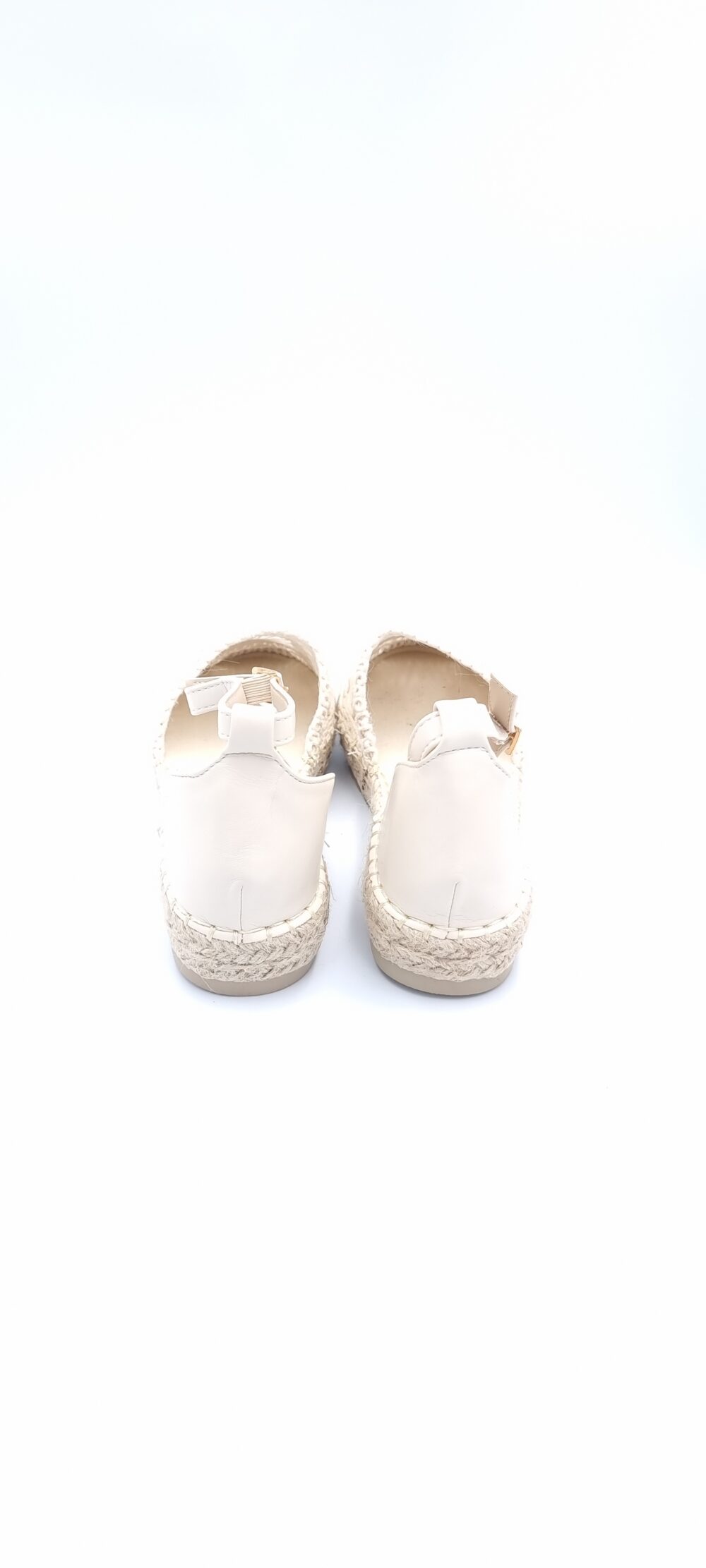 Espadrilles low platform with embroidery beige