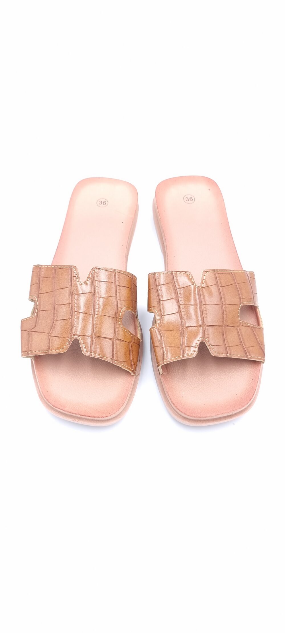 Crocodile brown slipper sandal