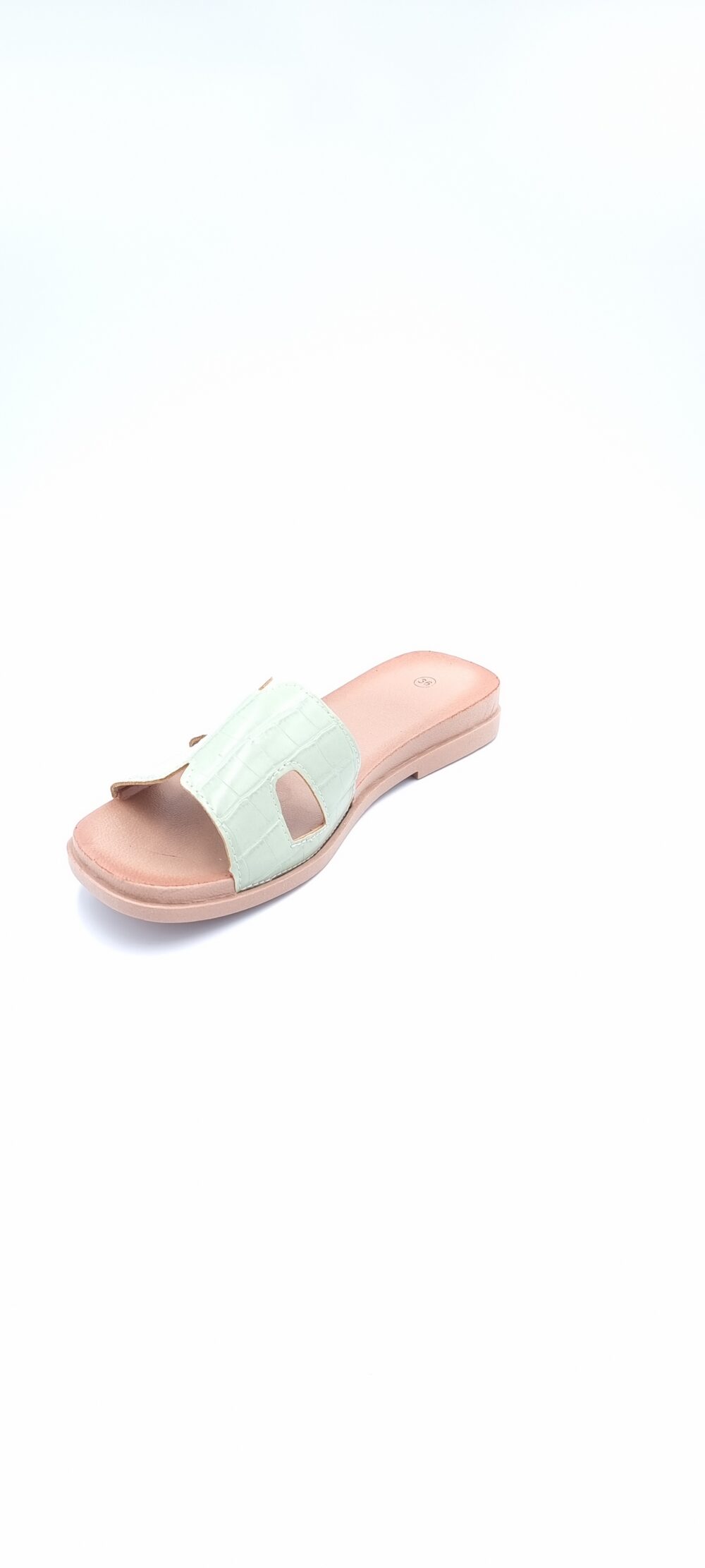 Crocodile green slipper sandal