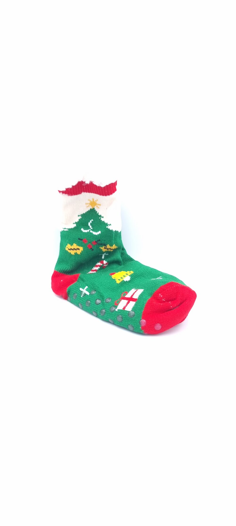 Κάλτσες παντοφλάκια με μοτίβο χριστουγεννιάτικα δώρα πράσινο