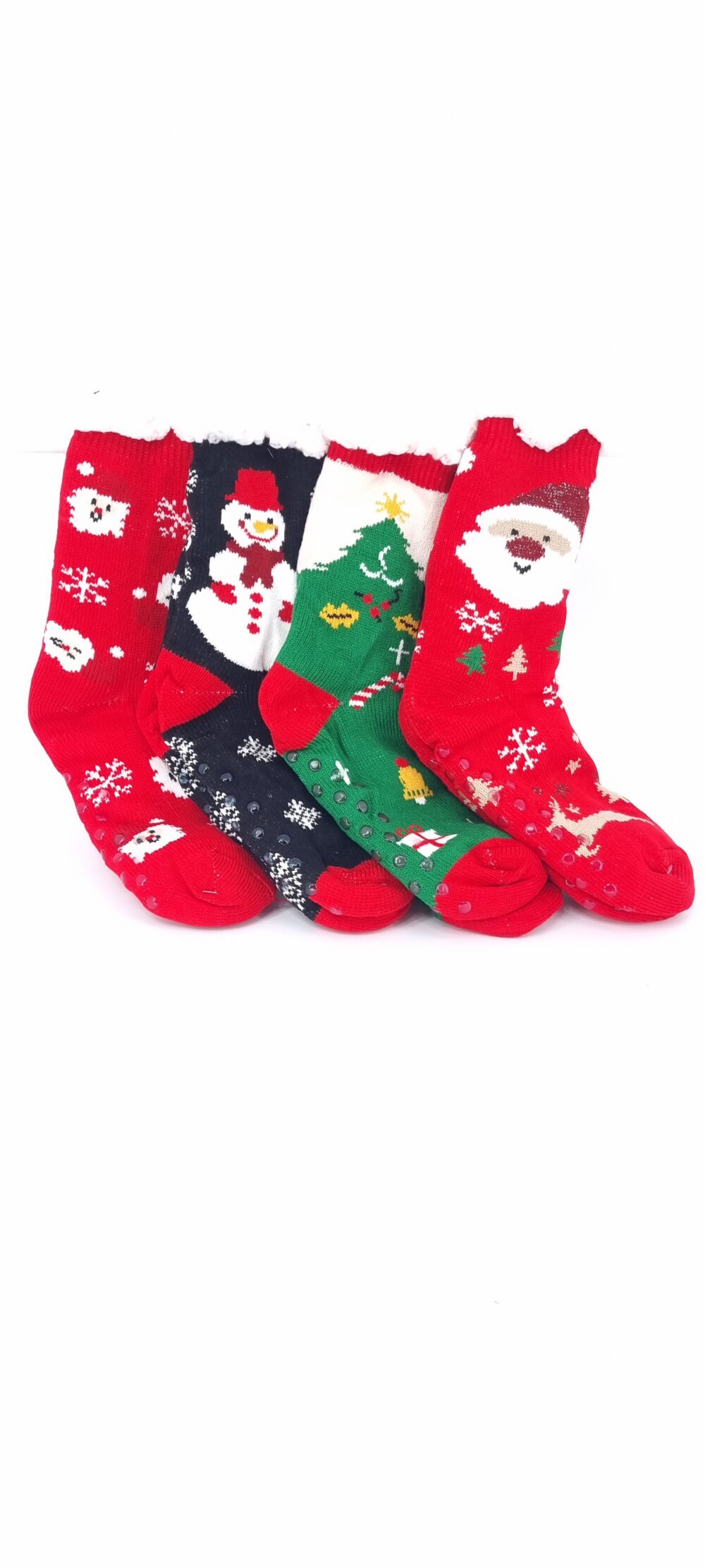 Κάλτσες παντοφλάκια με μοτίβο Άγιο Βασίλη κόκκινο