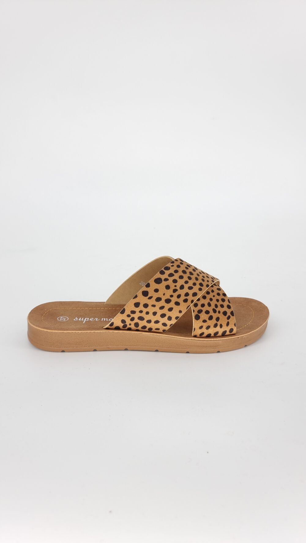 Σανδάλι παντοφλέ με χιαστί σχέδιο animal print