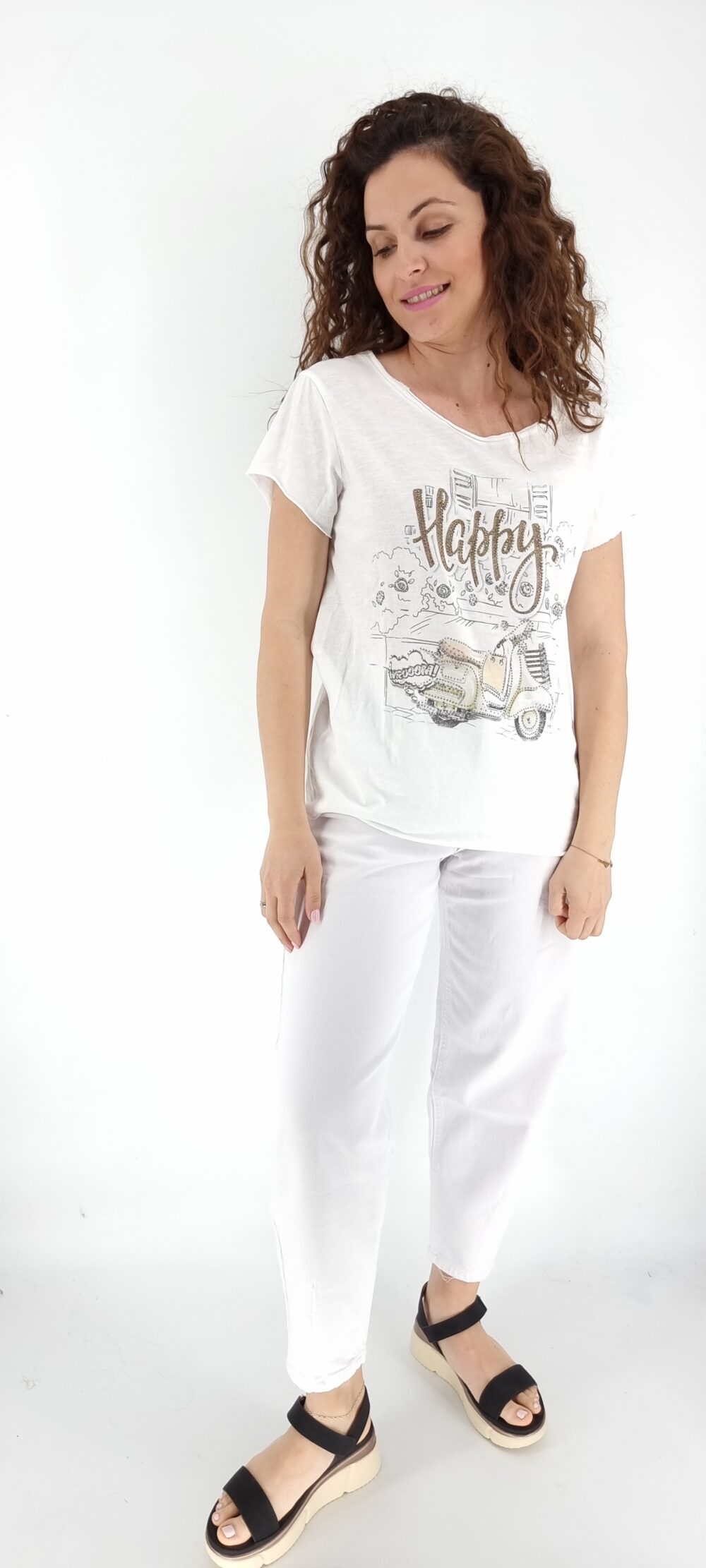 T-shirt άσπρο με στάμπα βέσπα