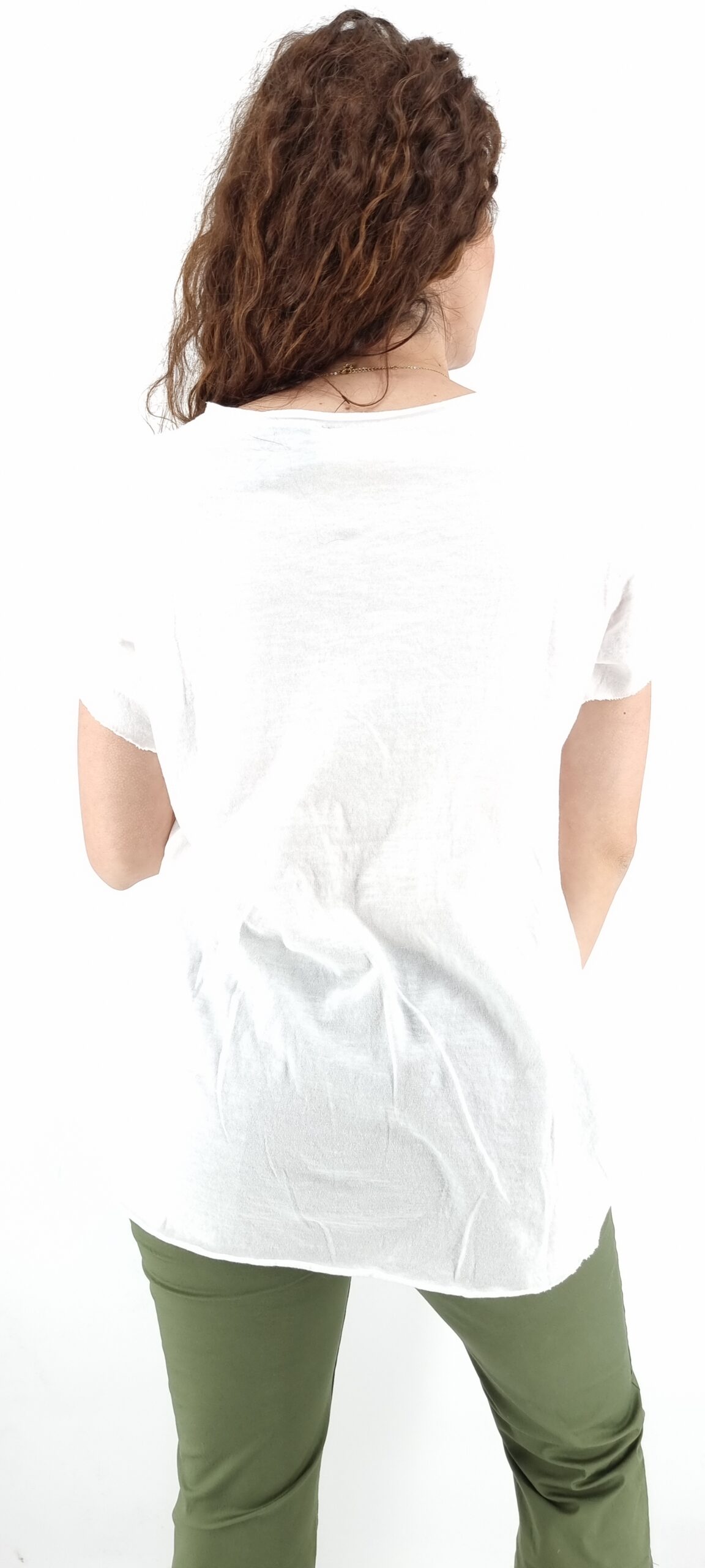 T-shirt άσπρο με στάμπα μάτι σε μωβ αποχρώσεις
