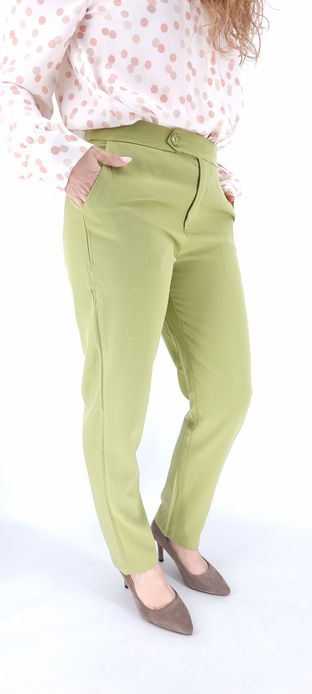 Σετ κουστούμι με σακάκι μακρύ και υφασμάτινο παντελόνι πράσινο