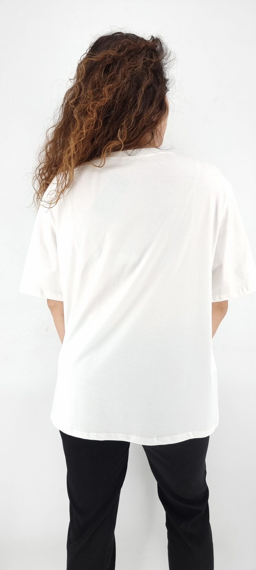 T-Shirt άσπρο βαμβακερό με καρφίτσα animal print