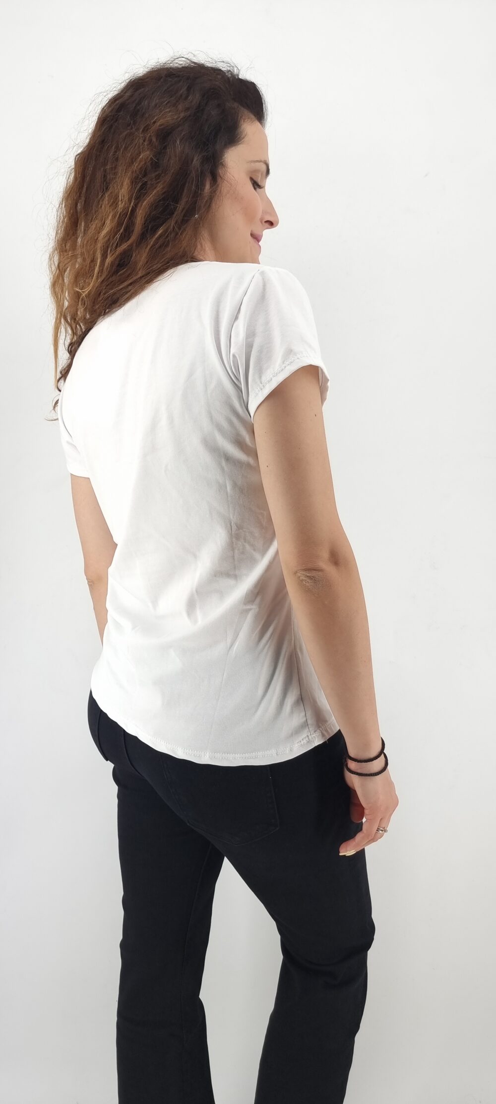 T-shirt βαμβακερό με σχέδιο λαγουδάκι άσπρο