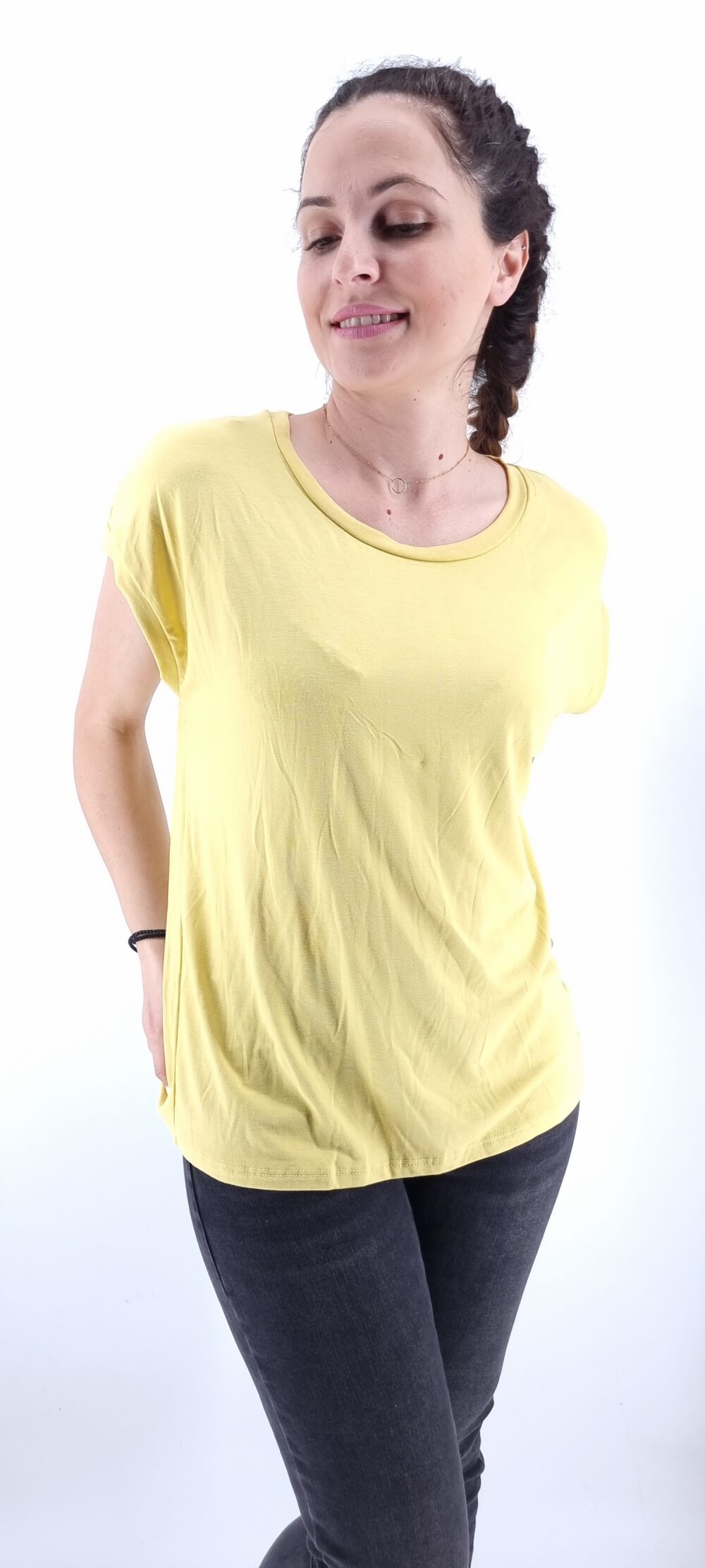 Μπλούζα ελαστική μακό κίτρινο