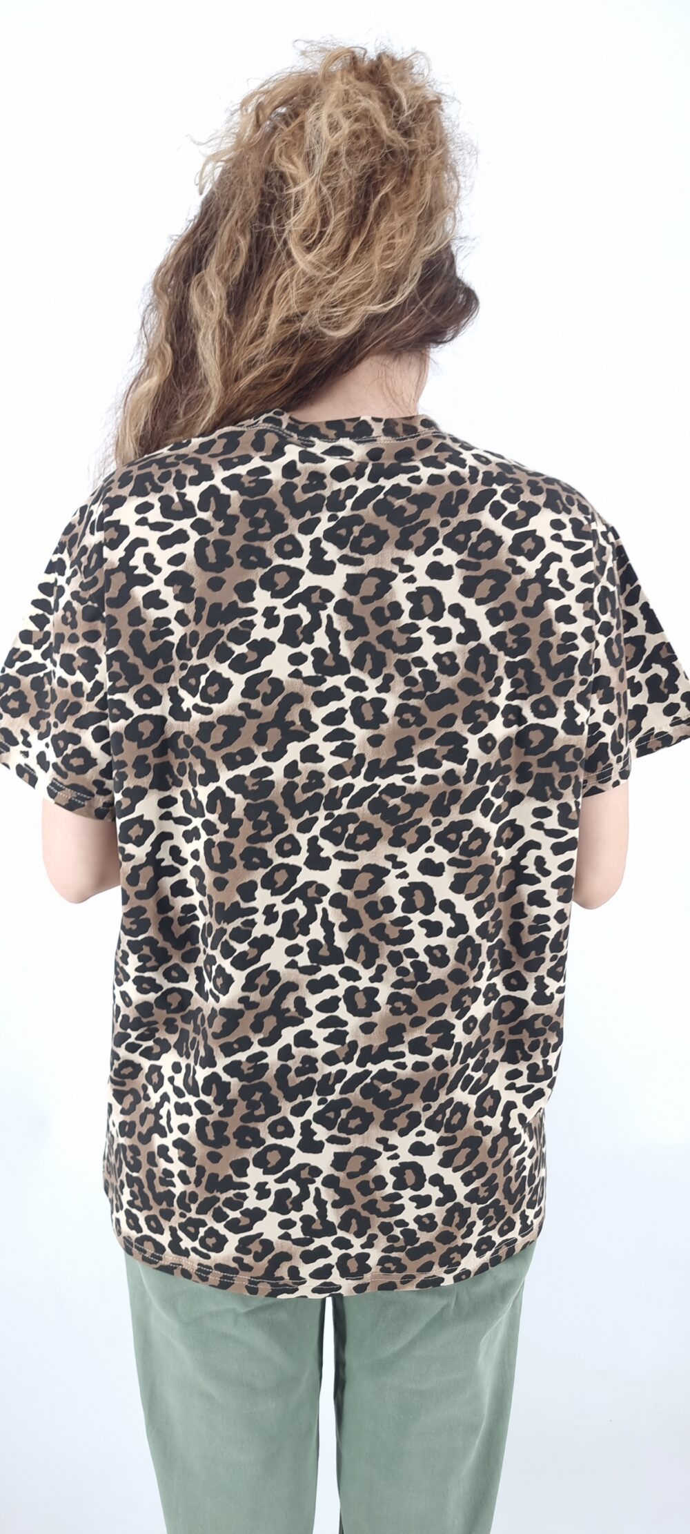 T-shirt με animal print μοτίβο καφέ