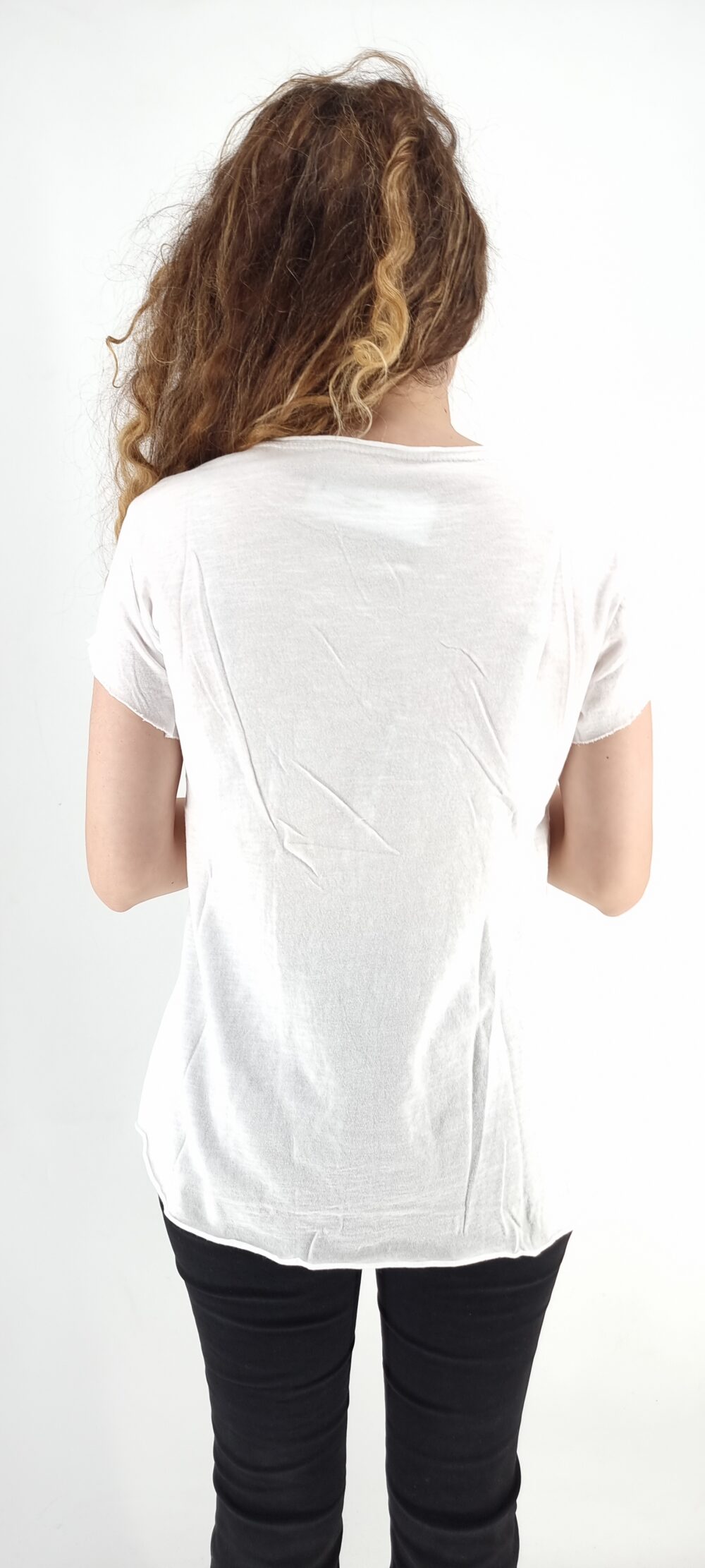 Άσπρο βαμβακερό t-shirt με στάμπα 3 λεοπάρ καρδούλες