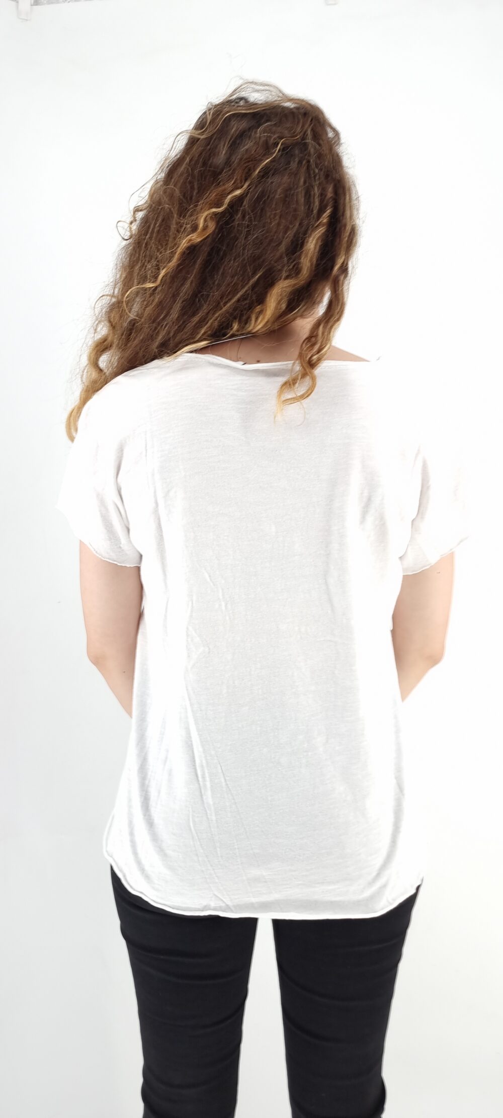 Άσπρο βαμβακερό t-shirt με στάμπα λεοπάρ καρδιά