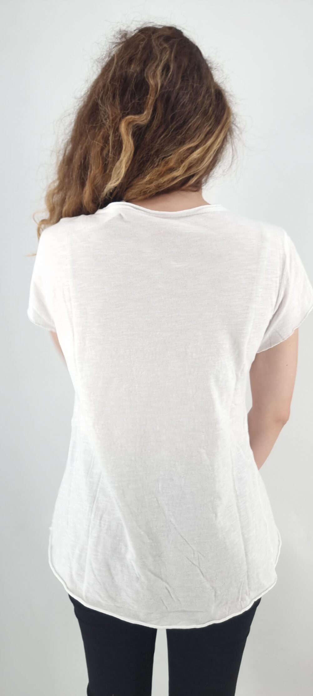 Άσπρο βαμβακερό t-shirt με στάμπα λεοπάρ σχέδιο