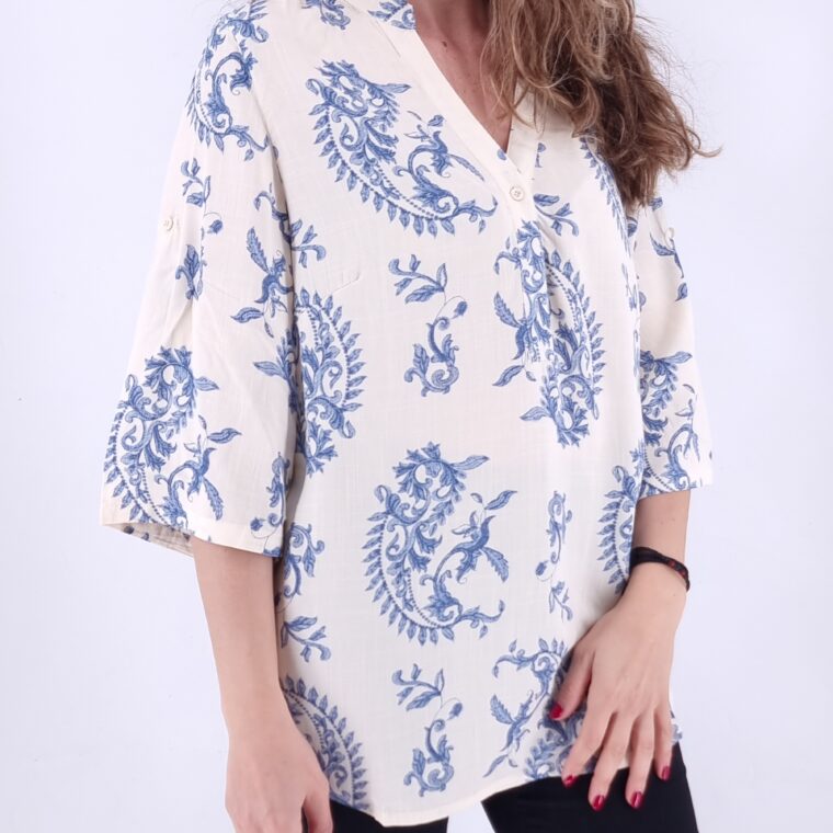 Πουκάμισο βαμβακερό με σχέδια σιελ