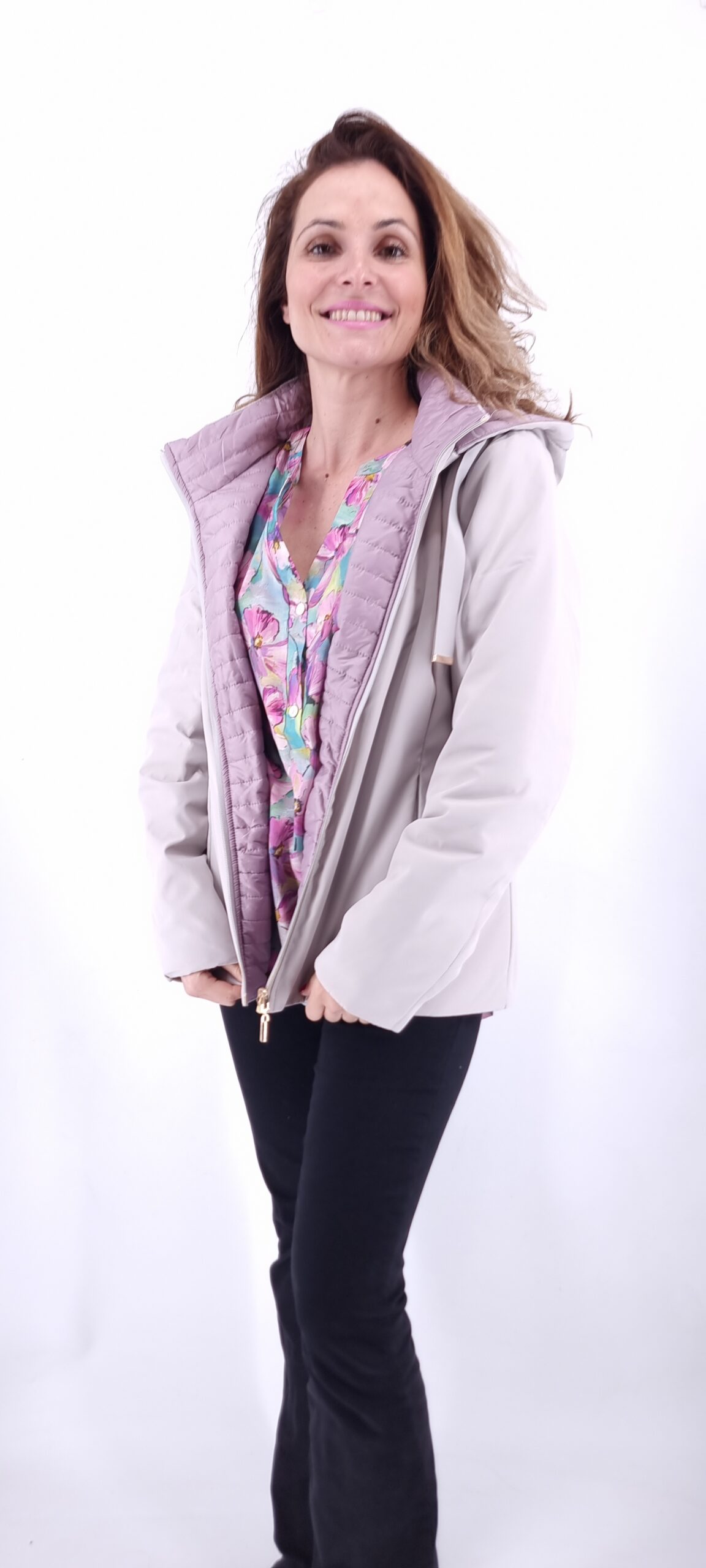 Καπαρτινάκι διπλής οψης,αποσπώμενη κουκούλα κ τσέπες   μπεζ-σάπιο μήλο