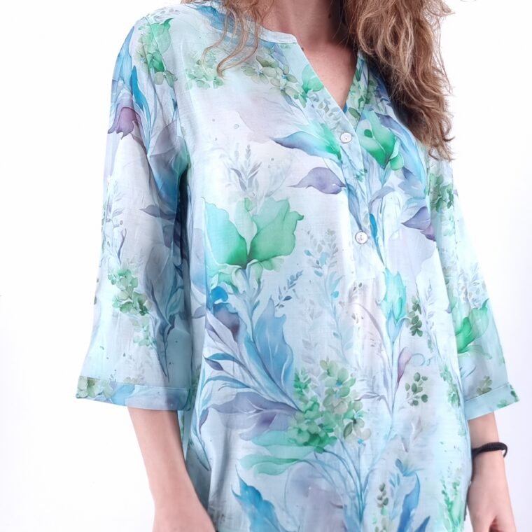 Πουκάμισο εμπριμέ σιελ-βεραμάν