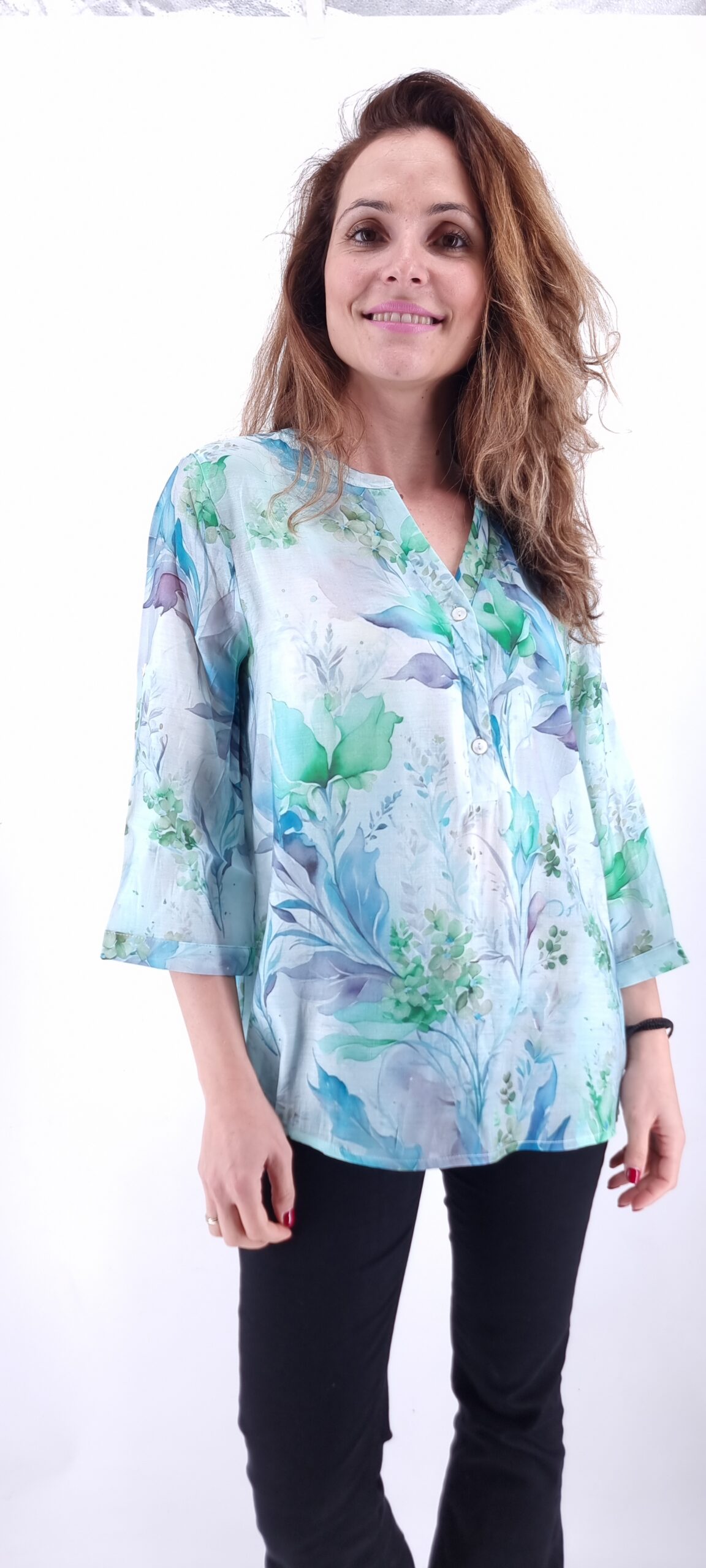 Πουκάμισο εμπριμέ σιελ-βεραμάν