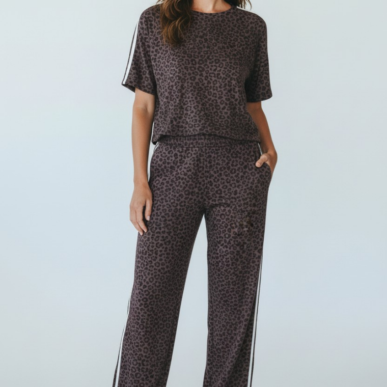 Σετ φόρμας λεοπάρ καφέ