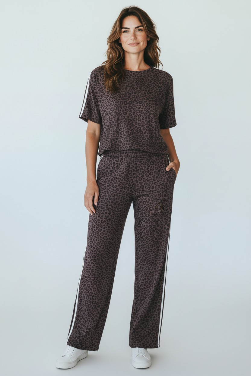 Σετ φόρμας λεοπάρ καφέ