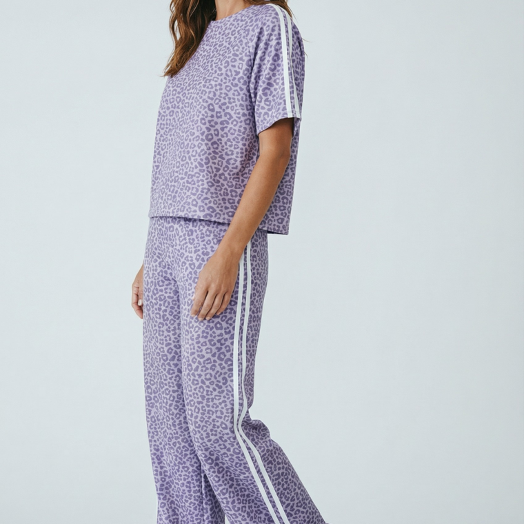 Σετ φόρμας λεοπάρ μωβ