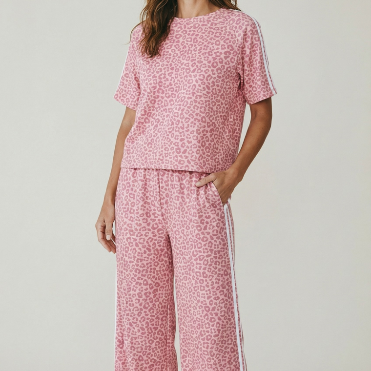 Σετ φόρμας λεοπάρ ροζ