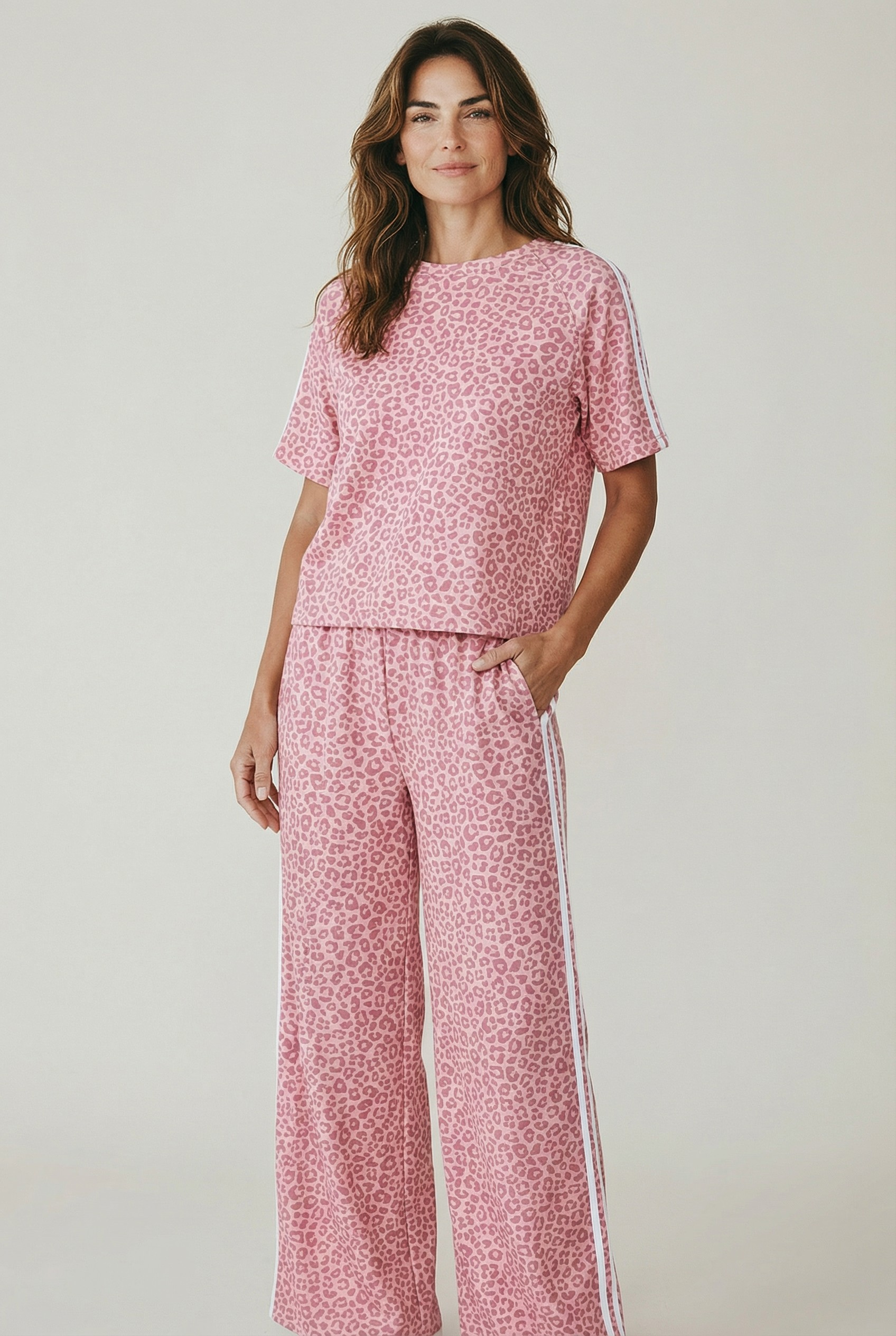 Σετ φόρμας λεοπάρ ροζ