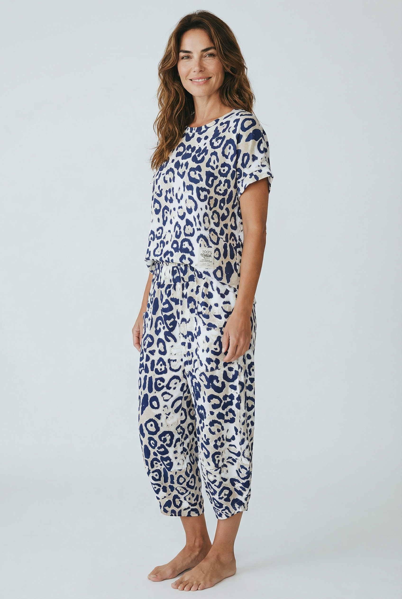 Βαμβακερό σετ λεοπάρ μπλε σκούρο