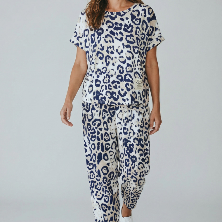 Βαμβακερό σετ λεοπάρ μπλε σκούρο