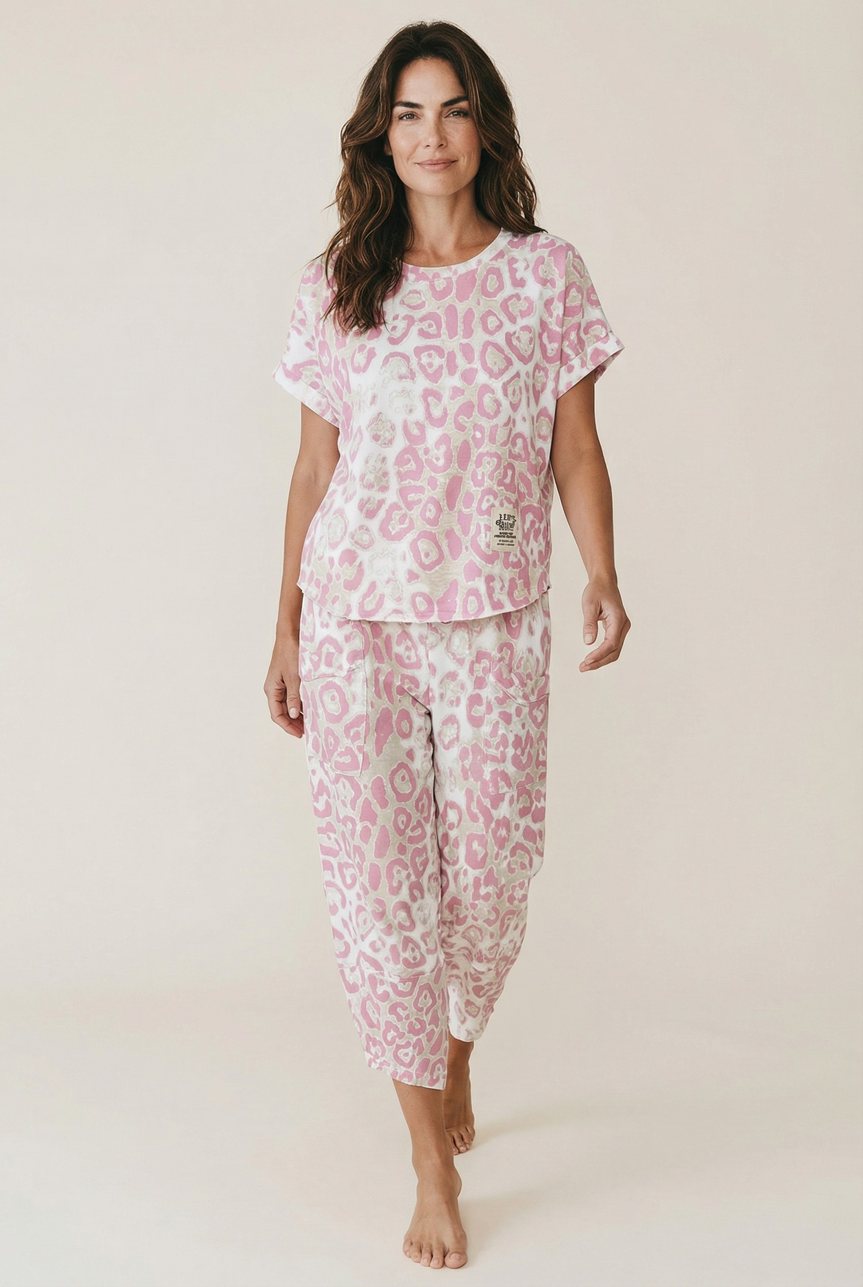 Βαμβακερό σετ λεοπάρ  ροζ