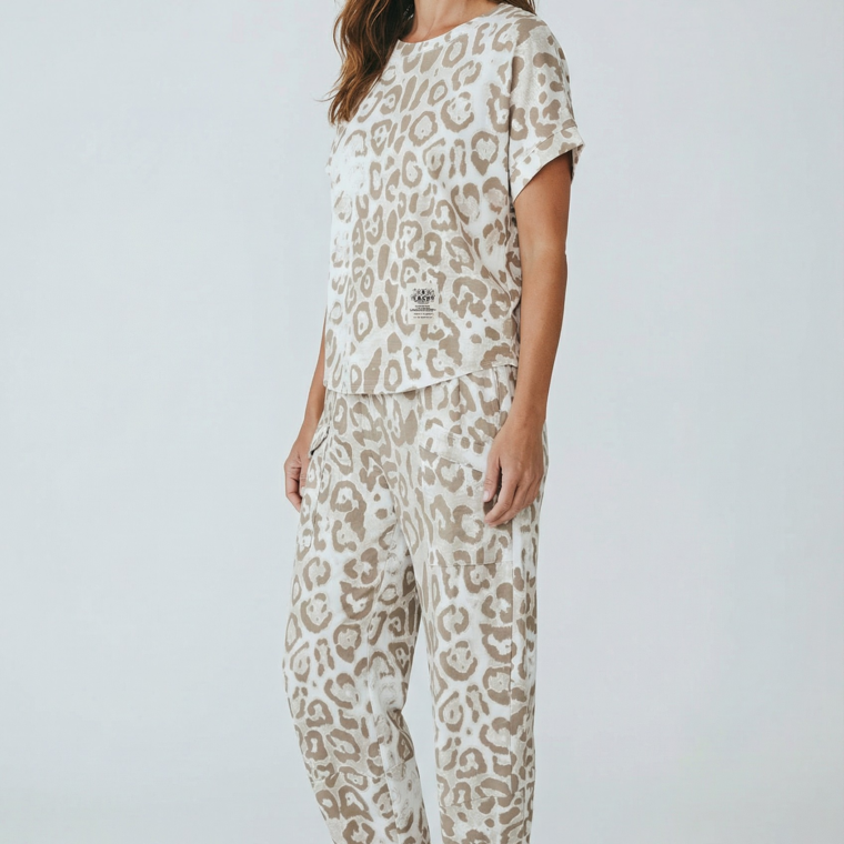 Βαμβακερό σετ λεοπάρ μπεζ