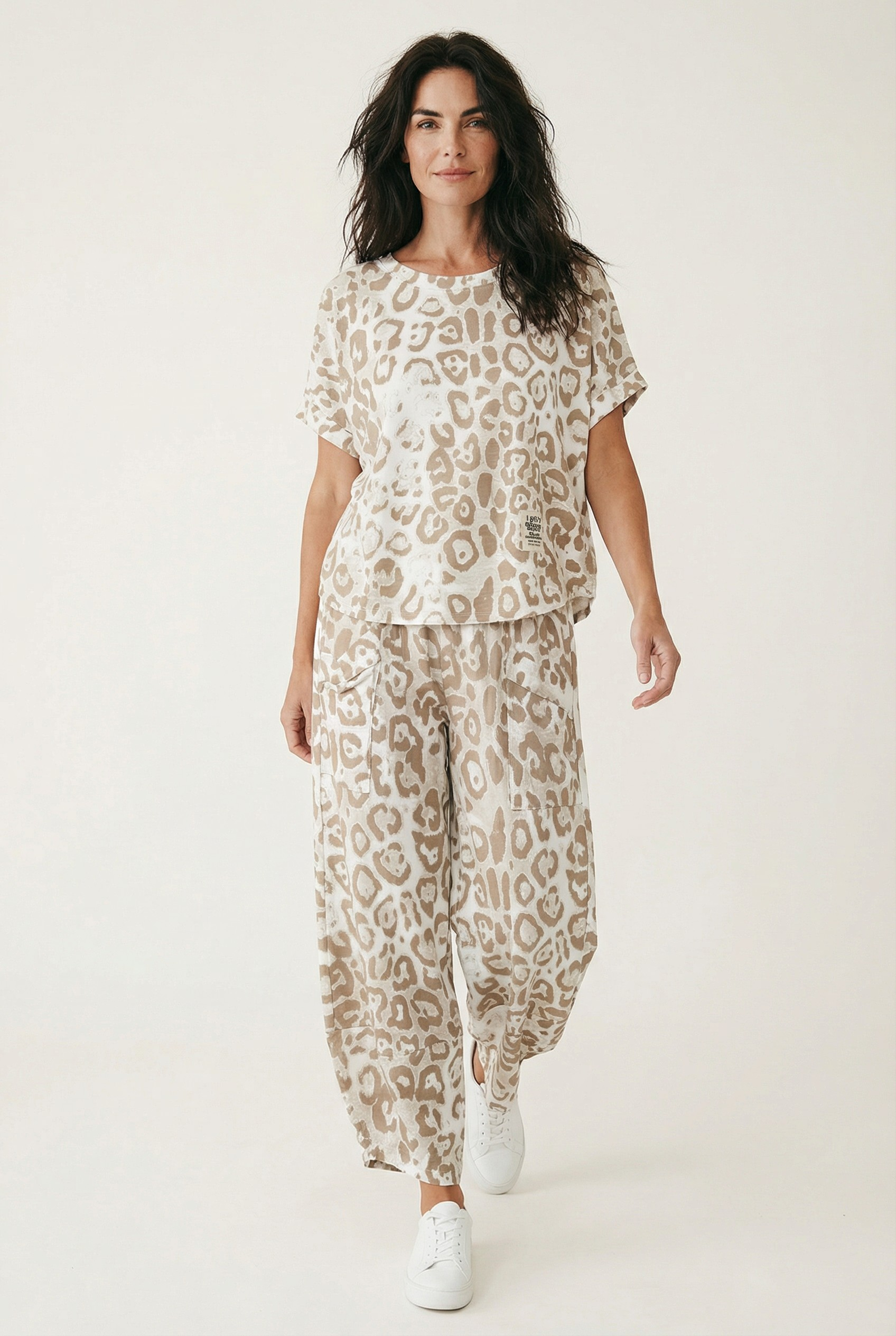 Βαμβακερό σετ λεοπάρ μπεζ Βαμβακερό σετ λεοπάρ μπεζ