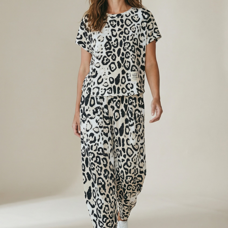 Βαμβακερό σετ λεοπάρ μαύρο