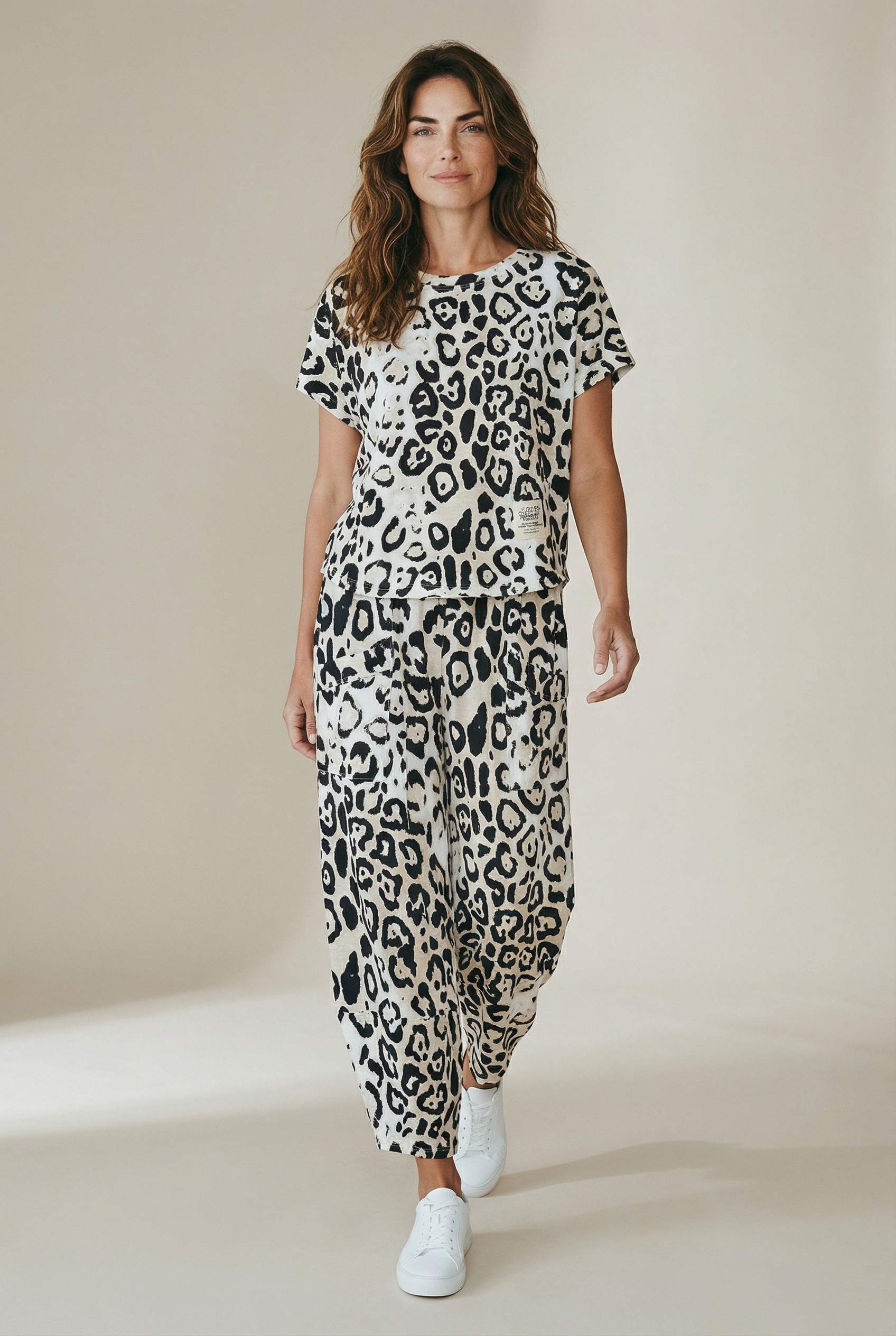 Βαμβακερό σετ λεοπάρ μαύρο Βαμβακερό σετ λεοπάρ μαύρο