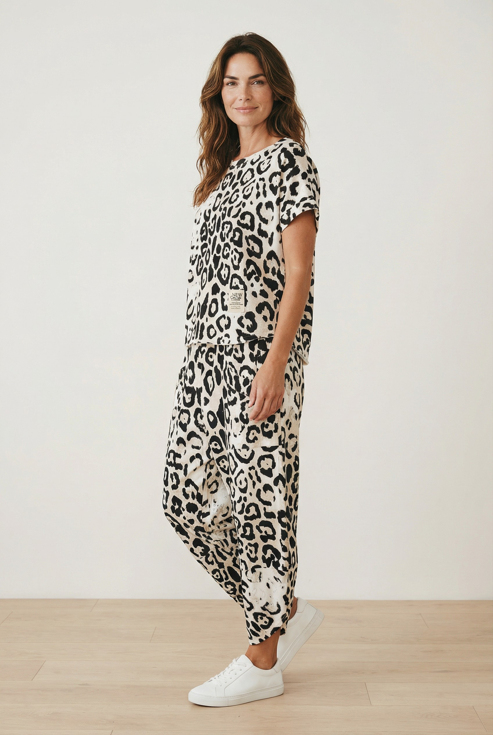 Βαμβακερό σετ λεοπάρ μαύρο