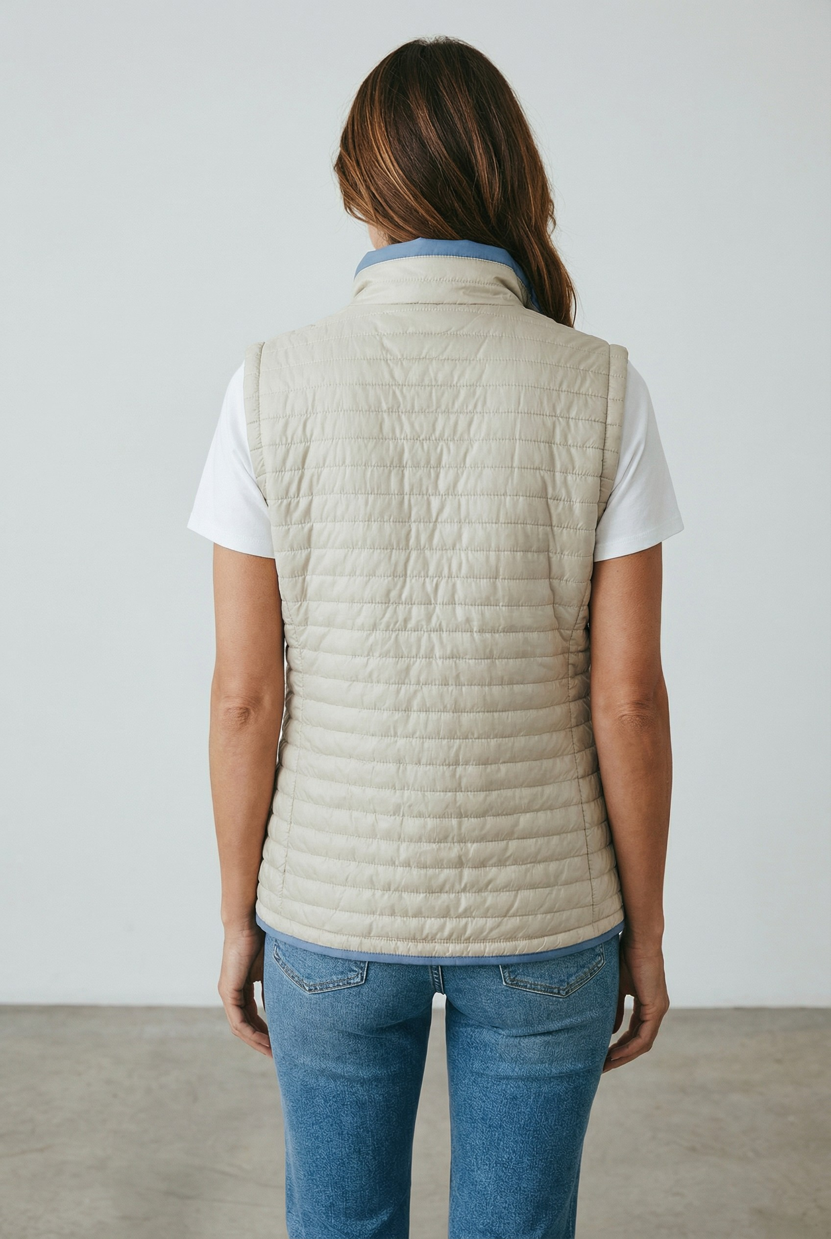 Αμάνικο διπλής όψης σιελ-μπεζ Αμάνικο διπλής όψης σιελ-μπεζ