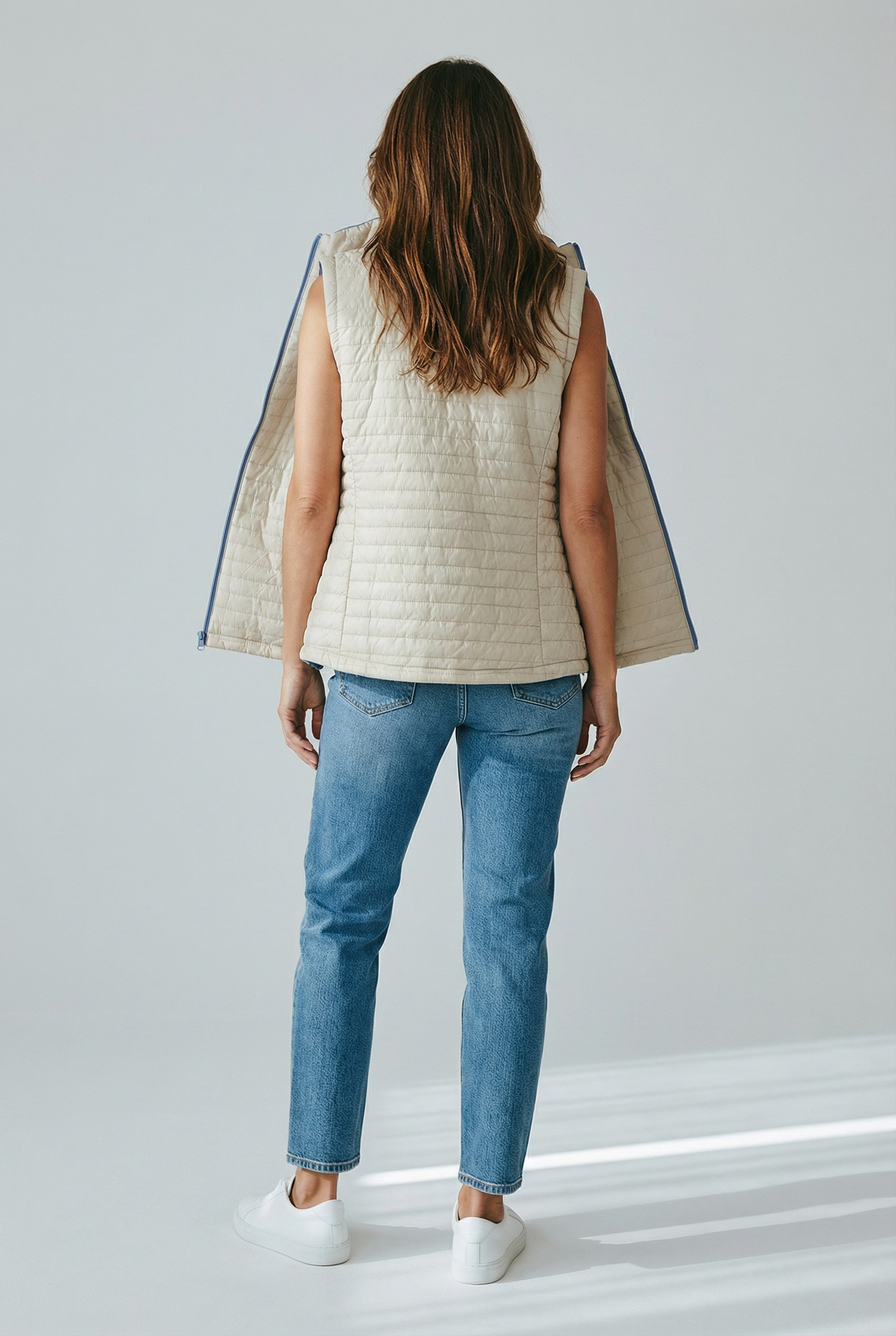 Αμάνικο διπλής όψης σιελ-μπεζ Αμάνικο διπλής όψης σιελ-μπεζ