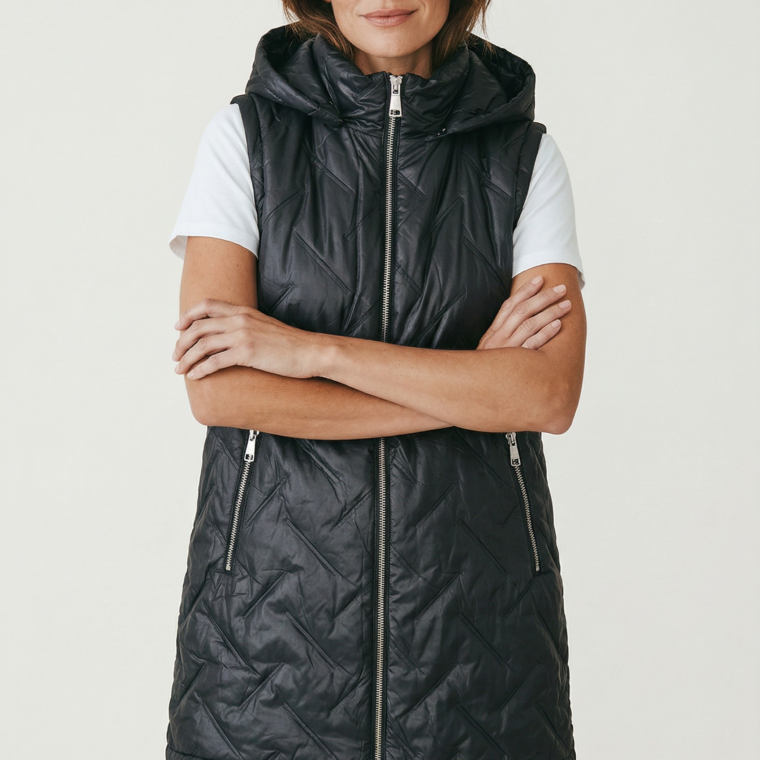 Αμάνικο μακρύ με κουκούλα μαύρο