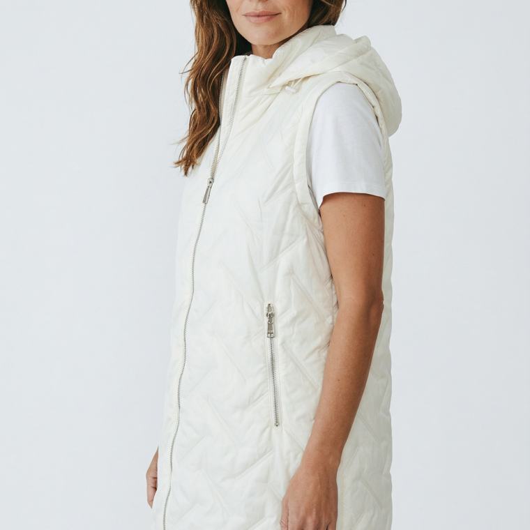 Αμάνικο μακρύ με κουκούλα άσπρο