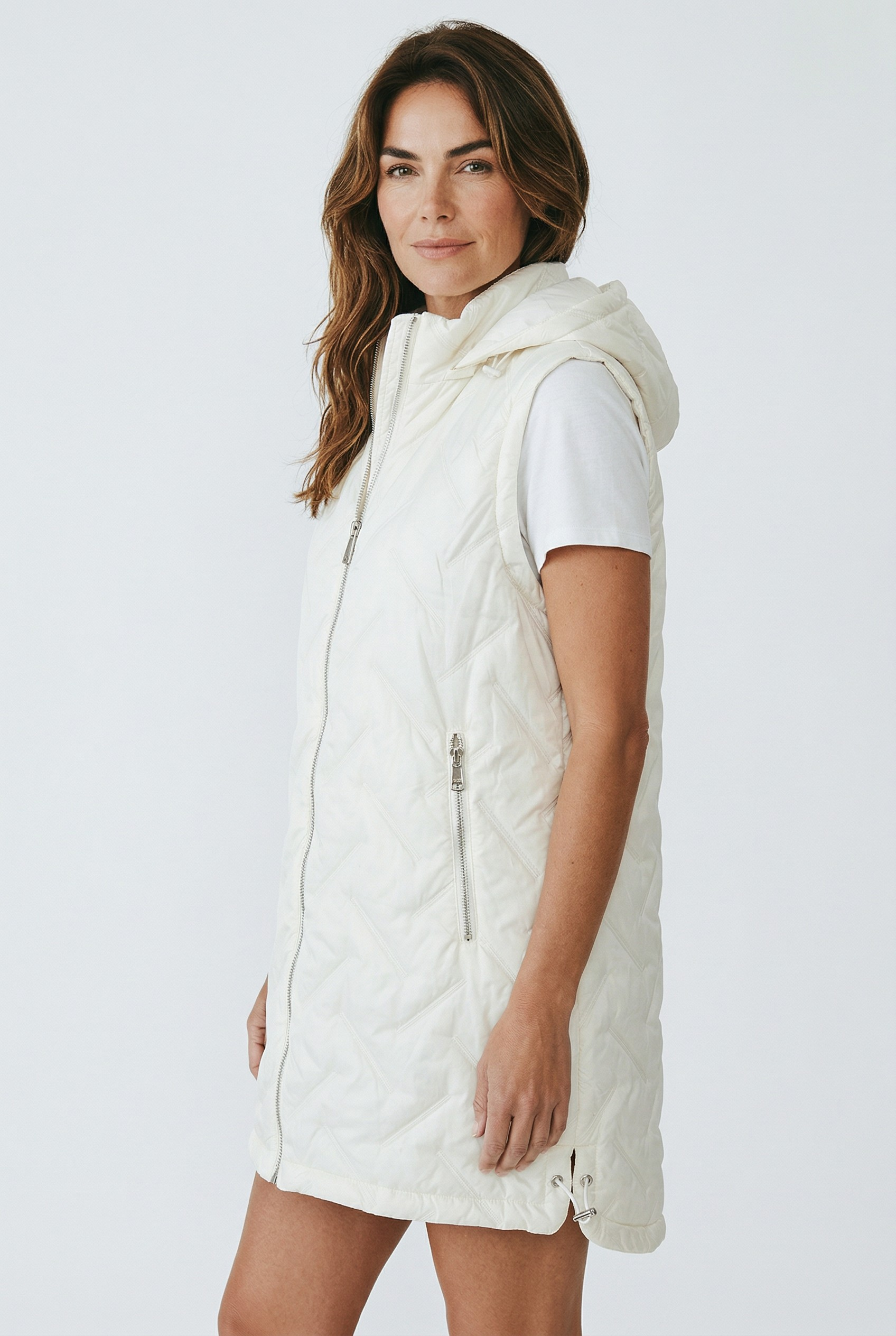 Αμάνικο μακρύ με κουκούλα άσπρο